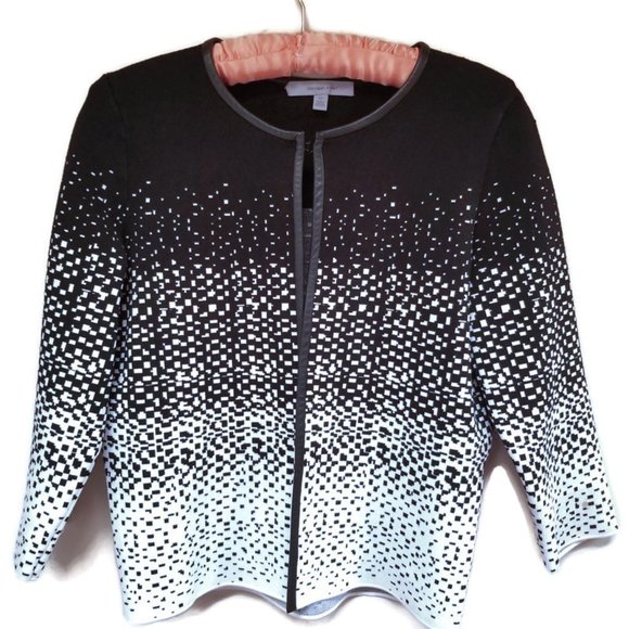 Classiques Entier Leather Trim Knit Cardigan XS - Picture 3 of 10